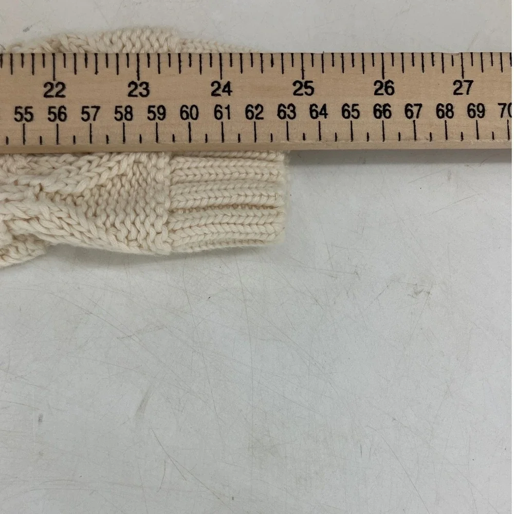 Tommy Hilfiger Sweater Womens‎ M Cream Excellent Pointelle Diamond Knit Cotton